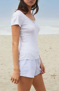 John Galt Heather Grey Zelly  Short Sleeve Top