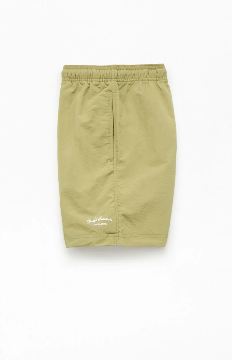 Pacsun Green Collegiate 6.5" Swim Trunks