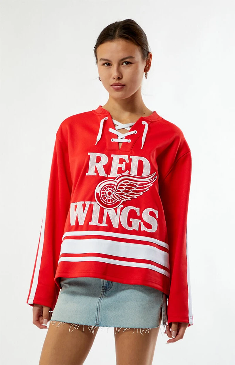 WILD COLLECTIVE x NHL Detroit Red Wings Long Sleeve Hockey Jersey