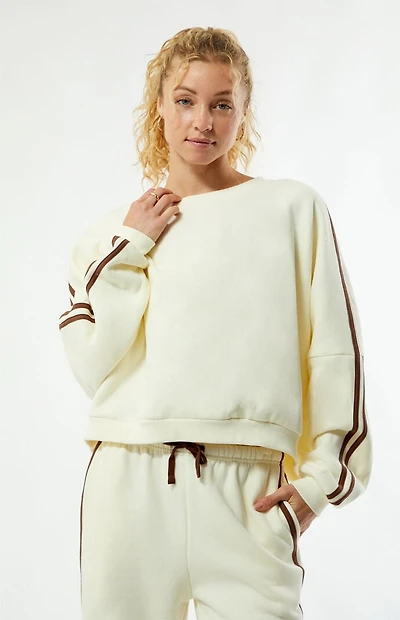 Rhythm Cream Contrast Crew Neck Sweatshirt