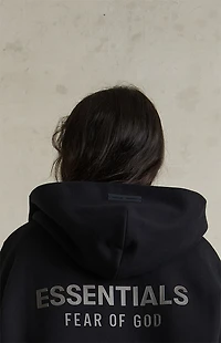 Fear of God ESSENTIALS Kids Jet Black Full Zip Fleece Hoodie