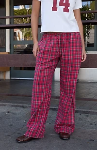 John Galt Red Plaid Anastasia Baggy Pants