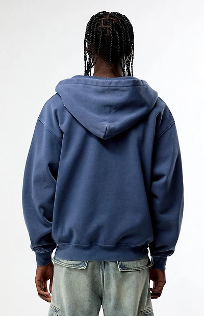 Pacsun Washed Navy Full Zip Hoodie