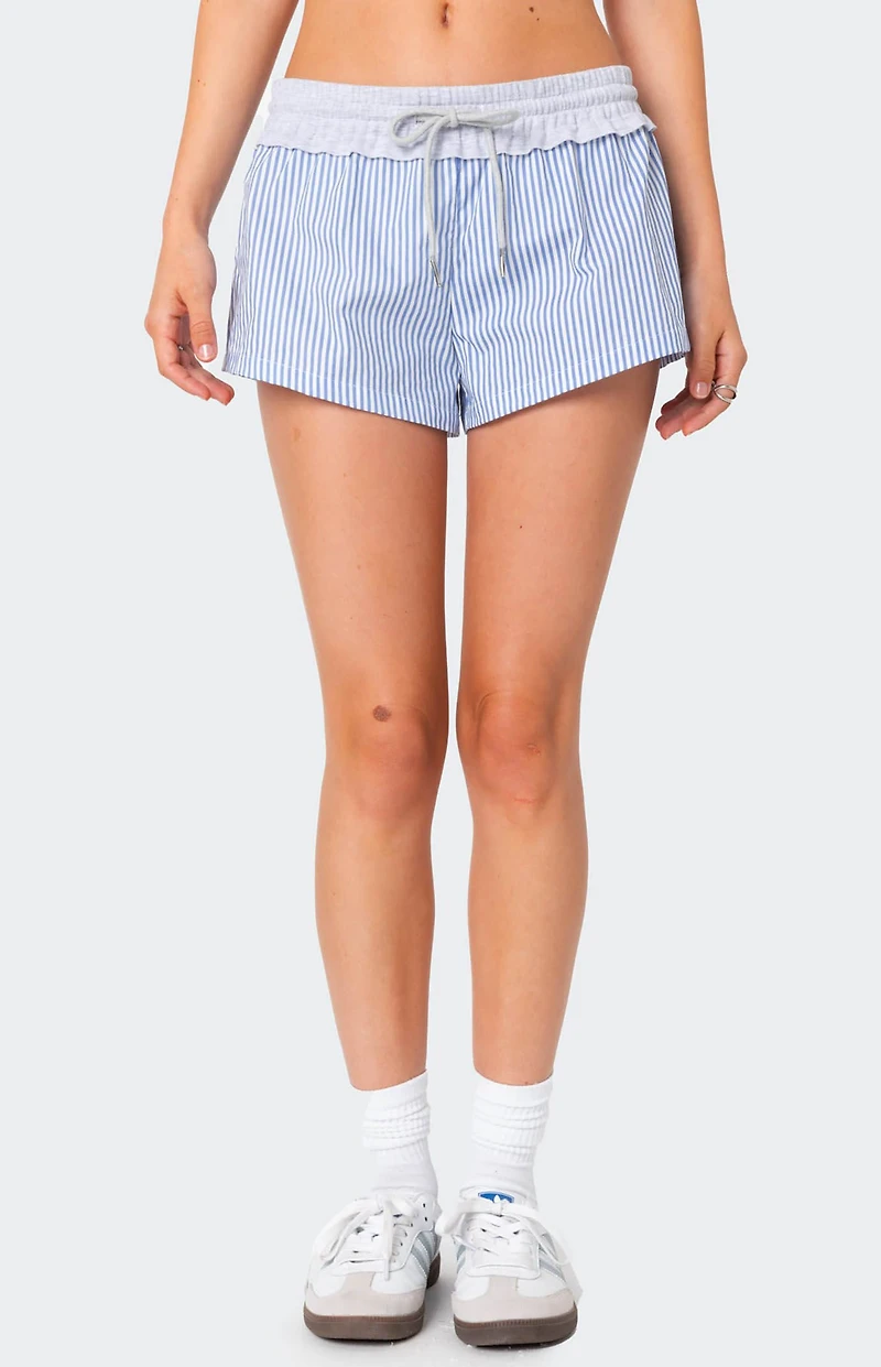 Edikted Riva Striped Contrast Shorts