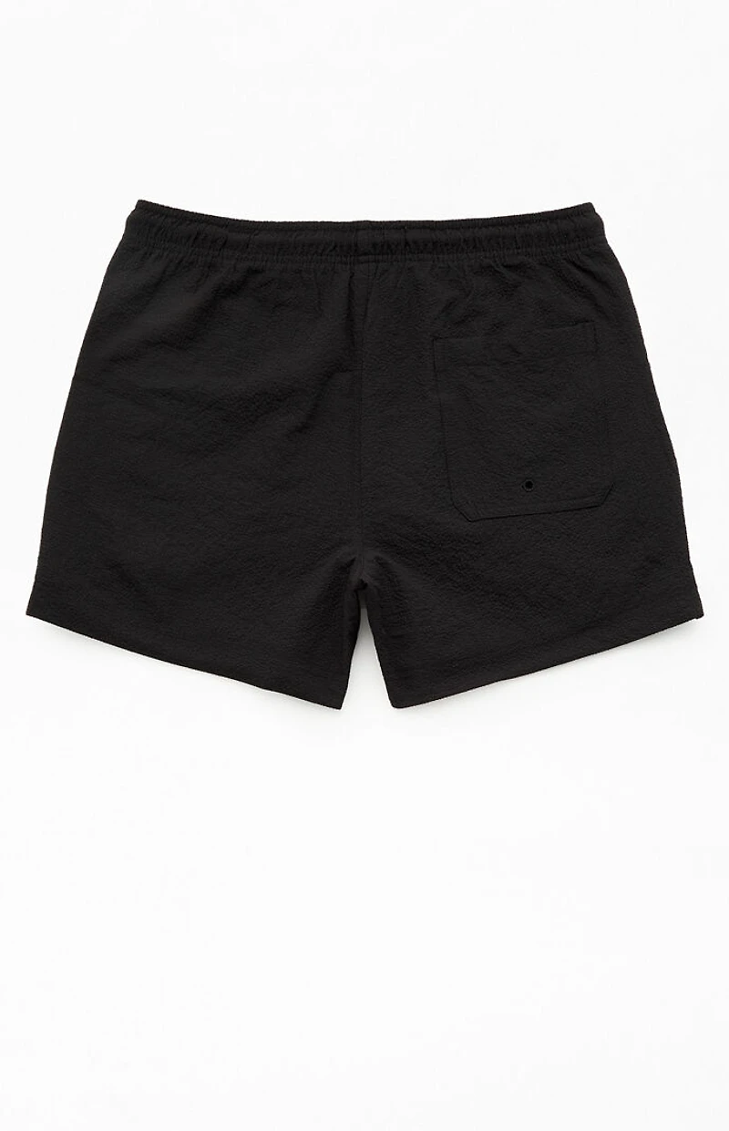 Pacsun Sail Black Seersucker 4.5'' Swim Trunks