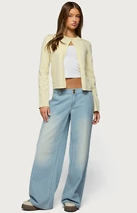Edikted Cory Striped Low Rise Baggy Jeans