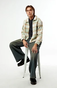 MUSEUM OF PEACE & QUIET Wordmark Zip Up Long Sleeve Shirt