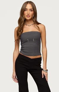 Edikted Maryah Paneled Stud Strapless Top