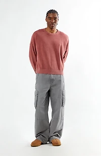 Pacsun Red Textured Crew Neck Sweater