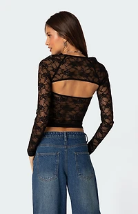 Edikted Addison Sheer Lace Two Piece Top