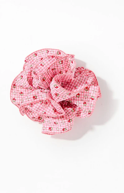 LA Hearts Gingham Floral Ruffle Hair Clip
