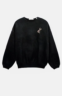 Fear of God ESSENTIALS Vintage Black Waffle Knit Crew Neck Sweater