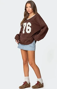 Edikted 76 Oversized V Neck Sweater