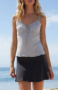 John Galt Light Gray Beyonca Cropped Tank Top