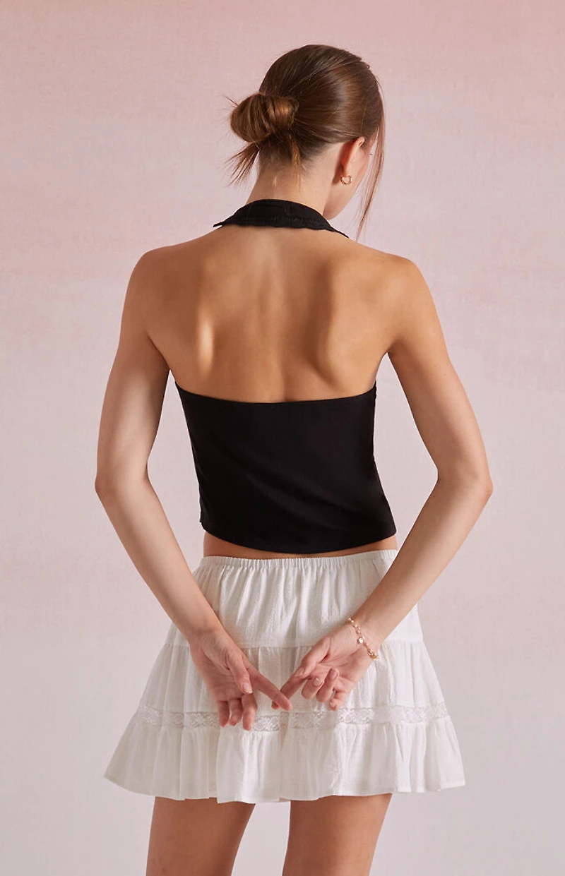 Beverly and Beck Hailey Trim Halter Tank Top