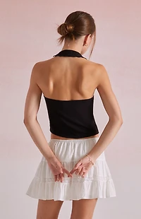 Beverly and Beck Hailey Trim Halter Tank Top