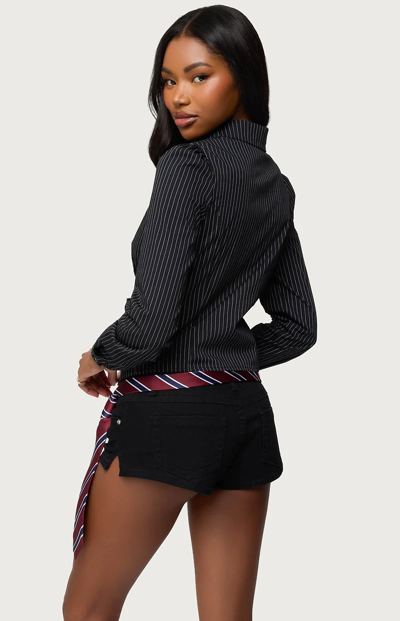 Edikted Tailored Pinstripe Button Up Shirt