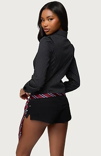 Edikted Tailored Pinstripe Button Up Shirt