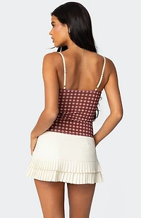 Edikted Checkered Mesh Built Bra Top