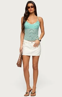 Edikted Azelia Beaded Sheer Mesh Top