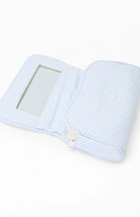 John Galt Blue & White Striped Cosmetic Bag