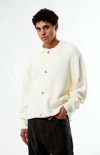 Pacsun Cream Button Front Polo Sweater