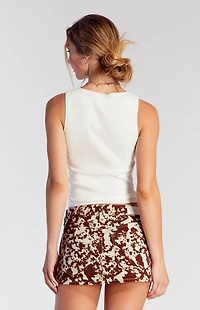 Pacsun Cow Print Low Rise Denim Micro Skirt