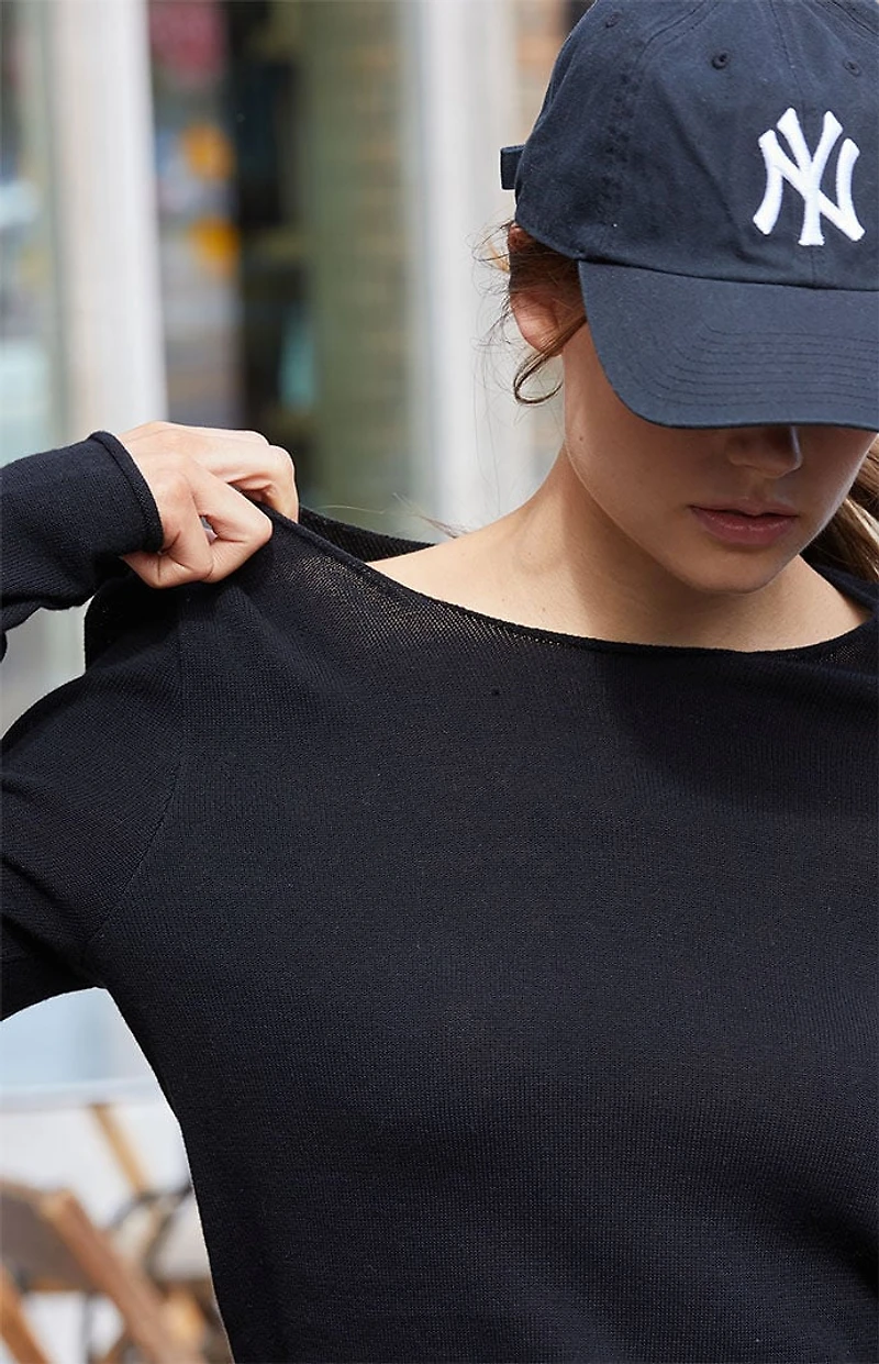 John Galt Black Bell Sleeve Sweater