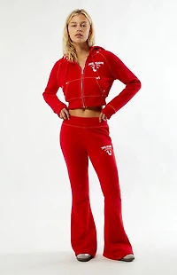 True Religion Crystal Wing Big T Flare Sweatpants