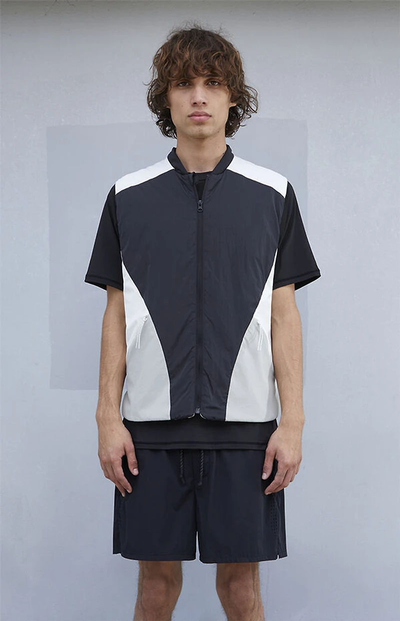 A.R.C. Black Nylon Color Block Vest