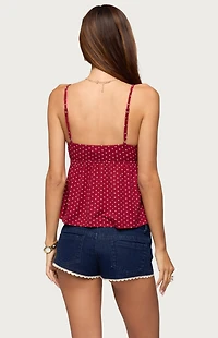 Edikted Belen Polka Dot Lacey Babydoll Top