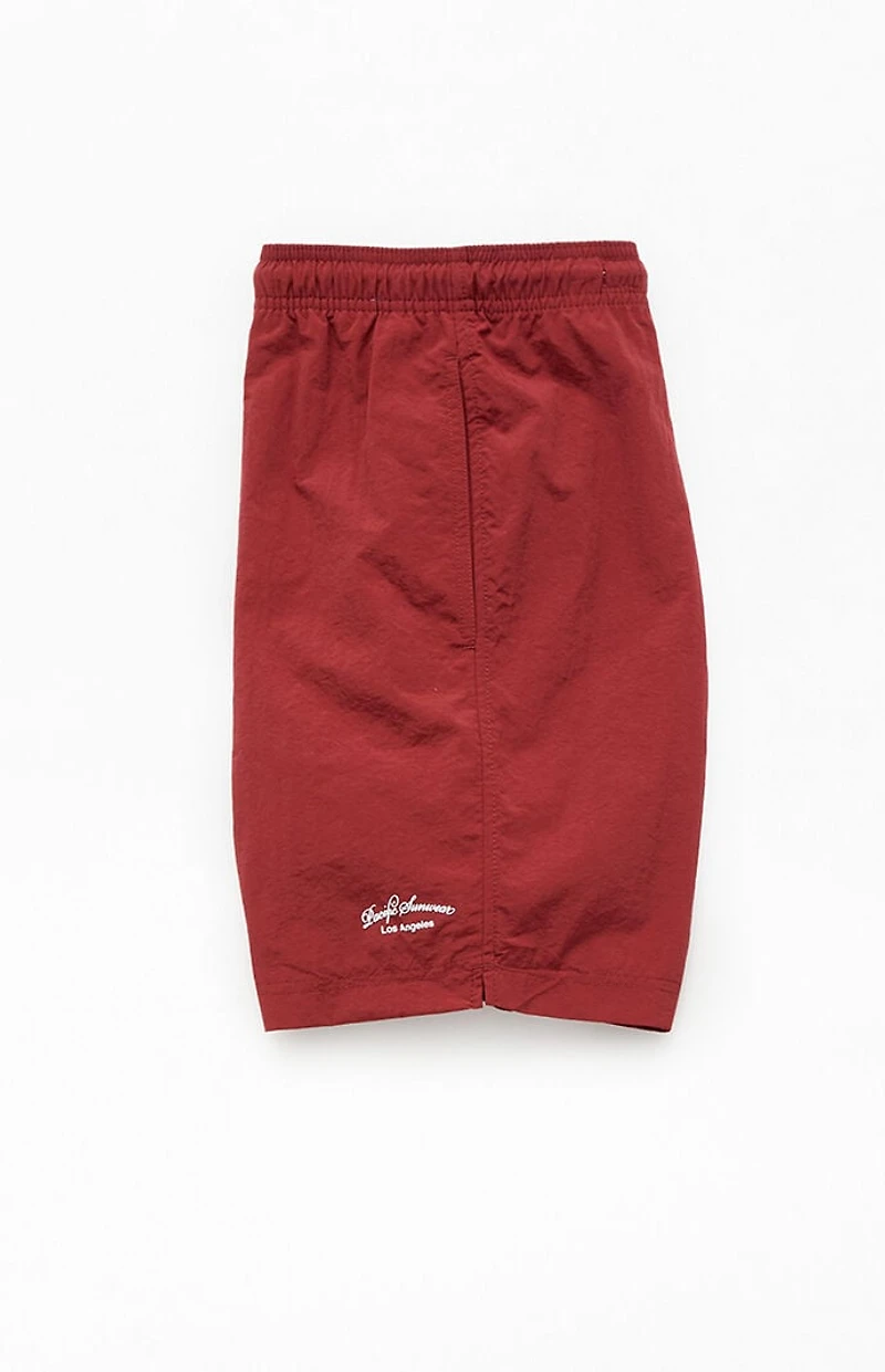 Pacsun Brick Red Collegiate 6.5" Swim Trunks