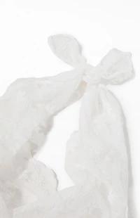 LA Hearts White Lace Headscarf