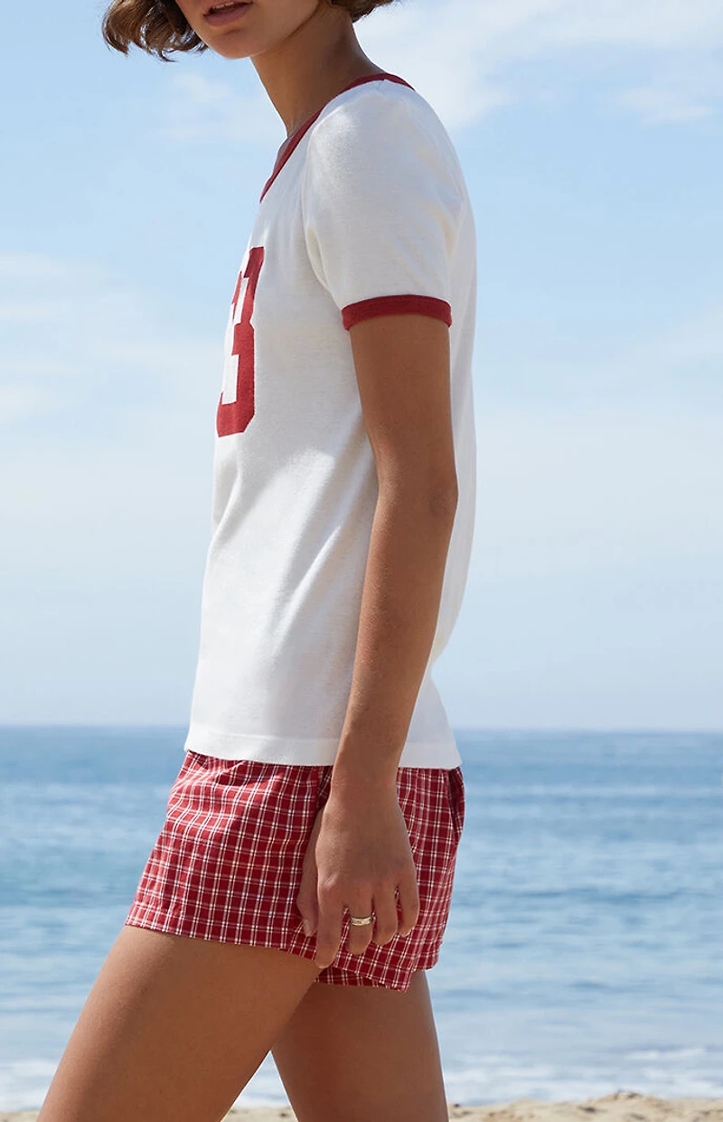 John Galt White Hailie 23 Ringer T-Shirt