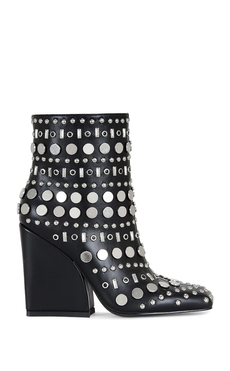 AZALEA WANG Women's Fletcher Black Block Heel Ankle Booties