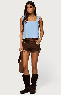 Edikted Josefina Low Rise Denim Shorts