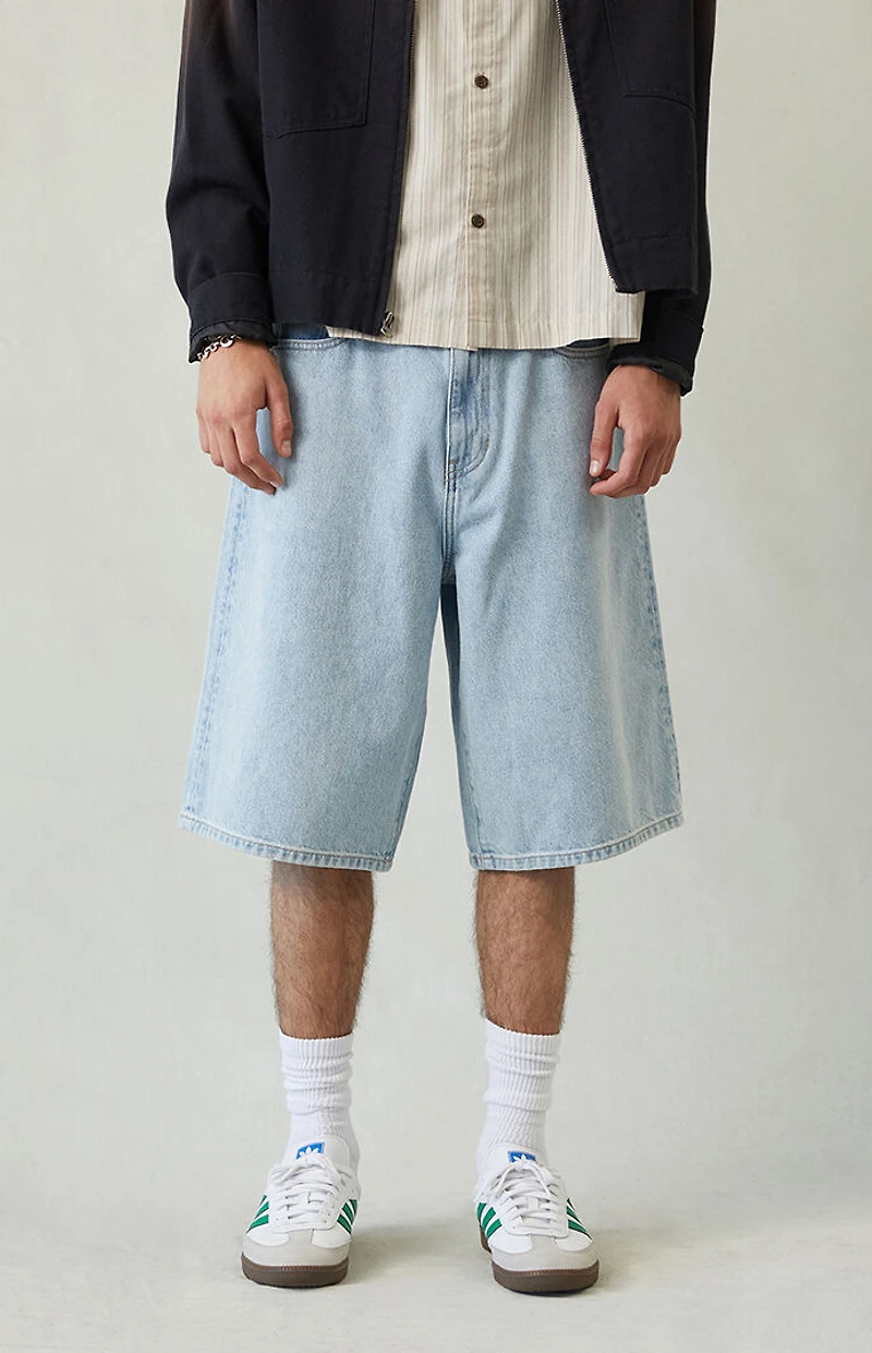 Pacsun Light Indigo Extreme Baggy Denim Shorts