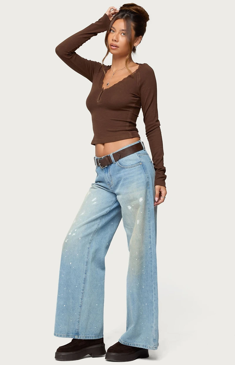 Edikted Shanah Lacey Henley Top