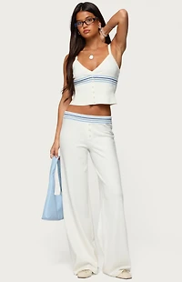 Edikted Miya Stripey Ribbed Knit Tank Top