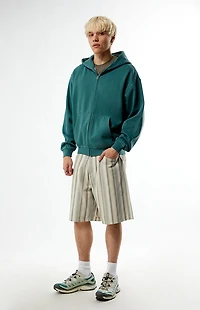 Pacsun Green Vintage Washed Full Zip Hoodie