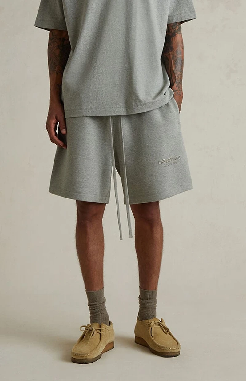 Fear of God ESSENTIALS Concrete Heather Soccer Fleece Sweat Shorts
