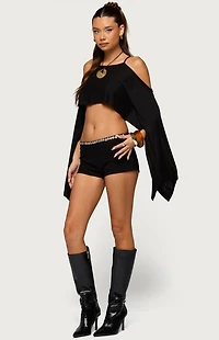 Edikted Ivanna Cutout Cape Cropped Top
