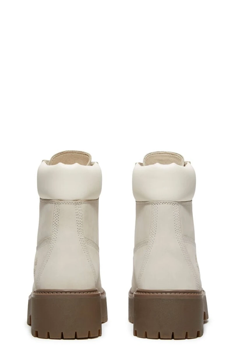 Timberland Women's Natural Nubuck Stone Street 6inch Lace-Up Waterproof Boots
