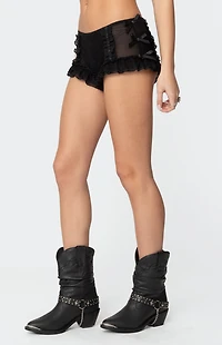 Edikted Knox Ruffle Micro Shorts