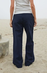John Galt Navy Frankie Low Rise Baggy Pants