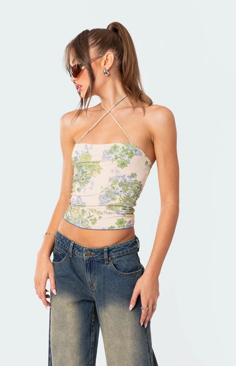 Edikted Garden Party Printed Top