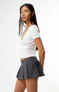 adidas White Essentials 3 Stripes Top