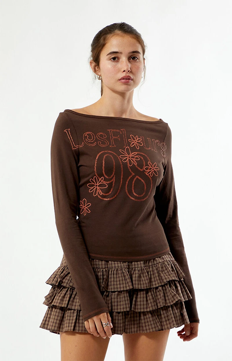 Your Favorite Les Fleurs Embroidered Long Sleeve Top