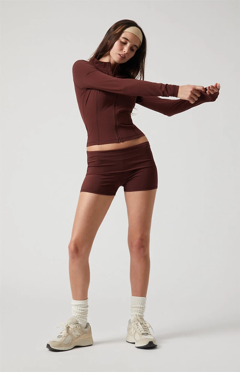 PAC 1980 WHISPER Active Low Rise Fold-Over Micro Biker Shorts