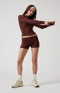 PAC 1980 WHISPER Active Low Rise Fold-Over Micro Biker Shorts